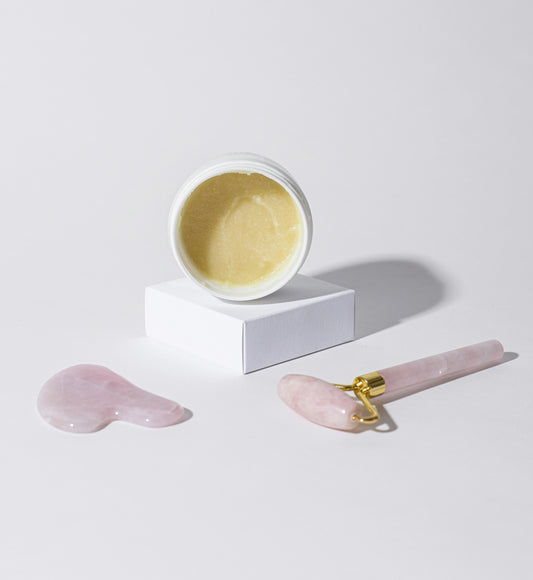 Rose Quartz Glow Ritual Set – Gua Sha & Facial Roller