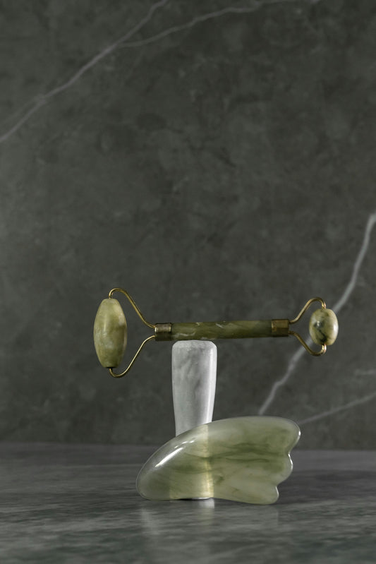 Jade Glow Ritual Set – Gua Sha & Facial Roller